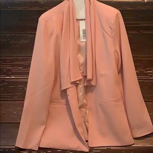 Pink Pewter Drape Front Blazer